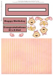 New Baby Girl Penny Slider or Birthday