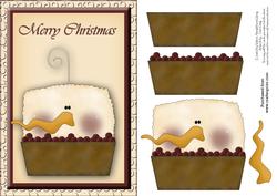 Snowman Candle Christmas Quick Card