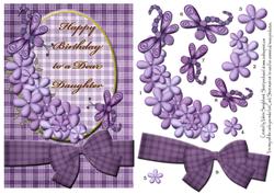Purple Flowers Birthday Card for Dear Daughter