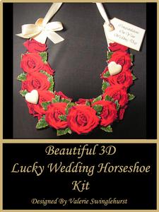 Beautiful Red Rose 3D Decoupage Lucky Wedding Horseshoe Kit