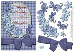 Blue Flowers Birthday Card for Dear Daughter