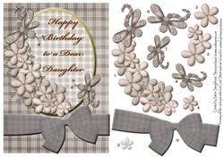 Shades of Brown Flowers Birthday Card for Dear Daughter