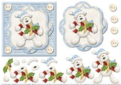 Nitwit I Got Candy Christmas Bear with Candy Cane Card Front