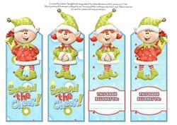 Santas Elves Bookmarks Blue Spots