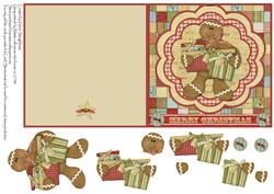 Gingerbread Man Has Gifts Quick Card with Decoupage