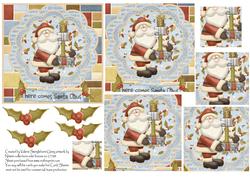 Here Comes Santa Claus Pyramid Card Front