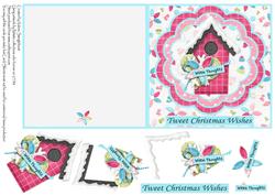 Tweet Christmas Wishes Birdhouse Quick Card