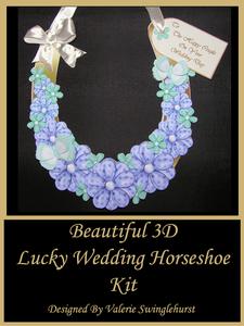Beautiful Purple/mint 3D Decoupage Lucky Wedding Horseshoe