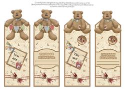 Cute Teddy Bookmarks Forever in My Heart