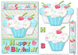 A5 Card Front Hey Cupcake Happy Birthday