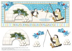 Penguins Merry Christmas Happy New Year Dl Quick Card Front