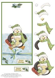 Penguin Seasons Greetings Over the Edge Card