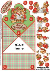 Merry Christmas Caroling Vintage Teddy's Spring Card