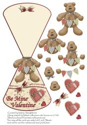 Cream & Red Be Mine Valentine Wobble Card Card