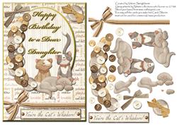 Cats Whiskers Card Front for a Dear Daughter