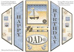 Happy Birthday Dad Octogon Shaped Theatre Card Sailing