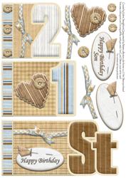 Male 21st Birthday Number Book Various Sentiments