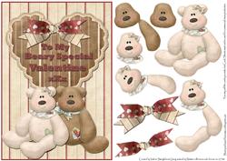Special Valentine Xxx Card Front with Decoupage