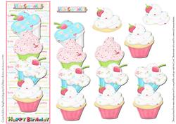 Hey Cupcake Happy Birthday Tall Dl Card Front