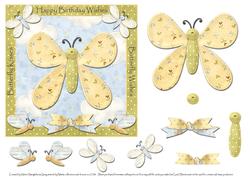 Butterfly Kisses Birthday Square Card Front