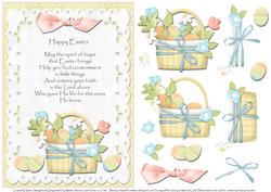 Eggs in a Basket and Verse Card Front with Decoupage