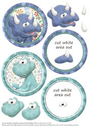 Dinosaur Circle Toppers with Decoupage