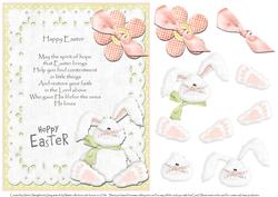 Bunny Hoppy Easter Card Front with Religious Verse