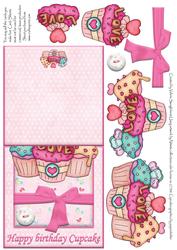 Happy Birthday Cupcake No Hole Over the Edge Card