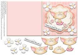 Cute Kitty on a Cushion Square Card
