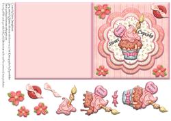 Happy Birthday Sweet Cupcake Square Quick Card