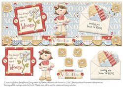Dl Card Front Sending You Love N Kisses Valentine