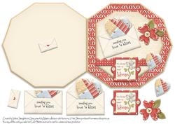 Love and Kisses Octogon Shaped Card