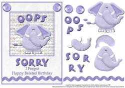 Oops Sorry I Forgot Purple Elephant Belated Birthday