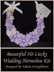 Beautiful Purple/ Cream Trim 3D Decoupaged Wedding Horseshoe