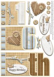 Male 16th Birthday Number Book