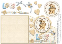 Happiness Hug Love Diagonal Over the Edge Card