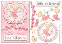 Twinkle Toes Little Ballerina Card Front with Decoupage