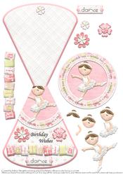 Ballerina Dance Birthday Wishes Over the Edge Wobble Card