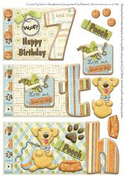 Woof Happy Birthday Number Book 7 Year Olds