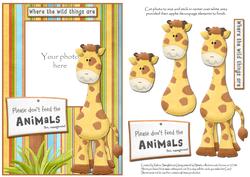 Giraffe Photo Card Front with Decoupage