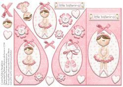 Pretty Pink Ballerina Teardrop Card