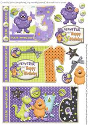 Little Monster 3rd Birthday Monster Book Sheet