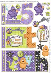 Little Monster 5th Birthday Book Sheet