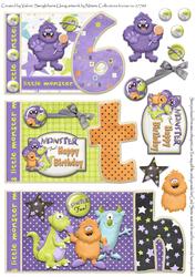 Little Monster 6th Birthday Book Sheet