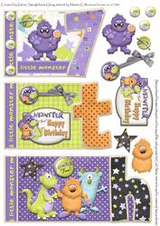 Little Monster 7th Monster Birthday Book Sheet