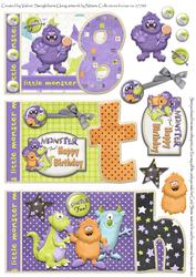 Little Monster 8th Monster Birthday Book Sheet