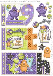 Little Monster 9th Monster Birthday Book Sheet