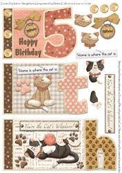 Cats Whisker's 5th Happy Birthday Book Sheet