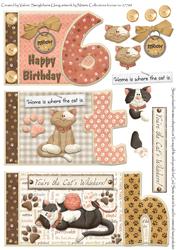 Cats Whisker's 6th Happy Birthday Book Sheet