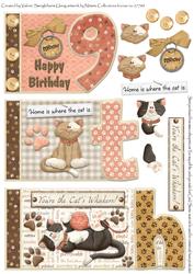 Cats Whisker's 9th Happy Birthday Book Sheet